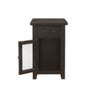 Antique Black & Honey / Grey / Espresso Rustic Wood Side Table with Charging Station