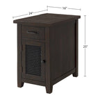 Antique Black & Honey / Grey / Espresso Rustic Wood Side Table with Charging Station