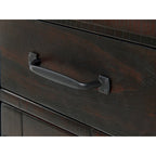 Antique Black & Honey / Grey / Espresso Rustic Wood Side Table with Charging Station