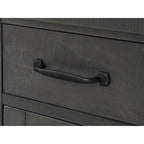 Antique Black & Honey / Grey / Espresso Rustic Wood Side Table with Charging Station
