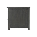 Antique Black & Honey / Grey / Espresso Rustic Wood Side Table with Charging Station