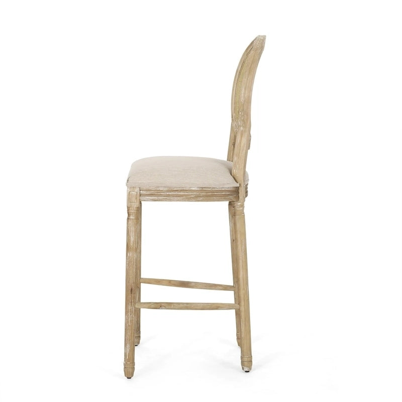 Epworth French Country Upholstered Wooden Barstools (Set of 2) by Christopher Knight Home