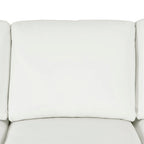 Tan / Espresso / White Genuine Leather Sofa, Mid-Century Style, Seats 3