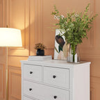 White 6-Drawer Vertical Dresser, Single