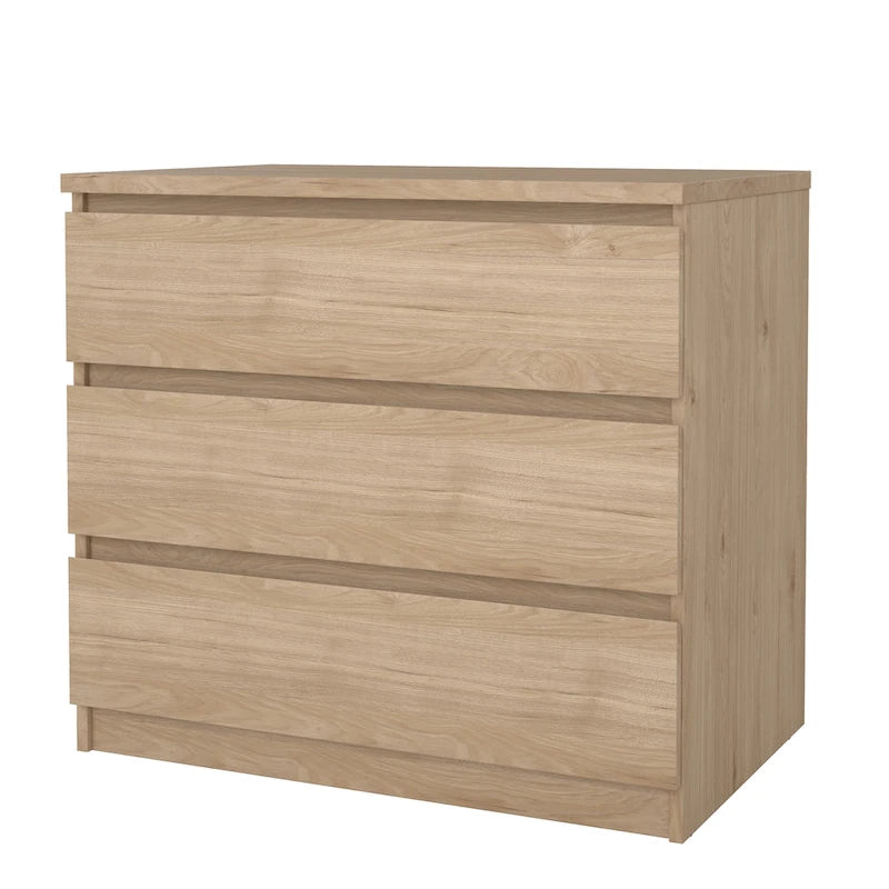3-Drawer Chest | Truffle Oak / Black Woodgrain / Hickory / Black Matte / White Gloss | Flat-Front Style | 2-Person Assembly