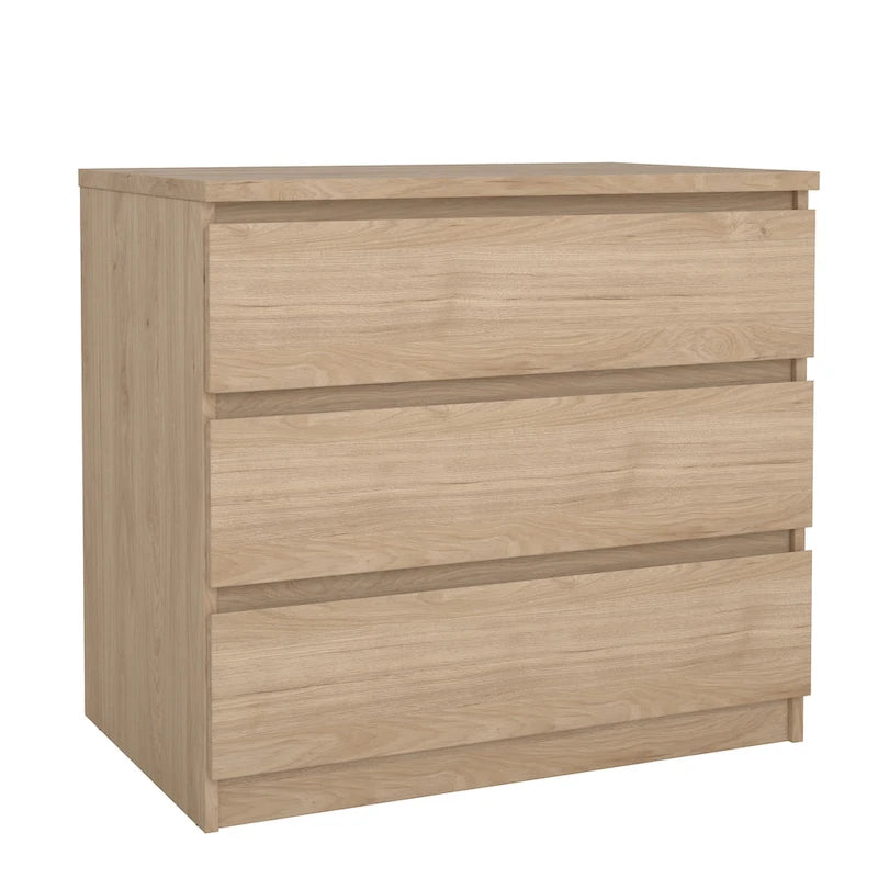 3-Drawer Chest | Truffle Oak / Black Woodgrain / Hickory / Black Matte / White Gloss | Flat-Front Style | 2-Person Assembly