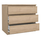 3-Drawer Chest | Truffle Oak / Black Woodgrain / Hickory / Black Matte / White Gloss | Flat-Front Style | 2-Person Assembly
