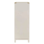 5-Drawer Campaign Chest with Gold Hardware – Espresso / Grey / White
