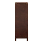 5-Drawer Campaign Chest with Gold Hardware – Espresso / Grey / White