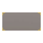 5-Drawer Campaign Chest with Gold Hardware – Espresso / Grey / White