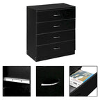 White / Black 4-Drawer Dresser, Modern Style, Single Use