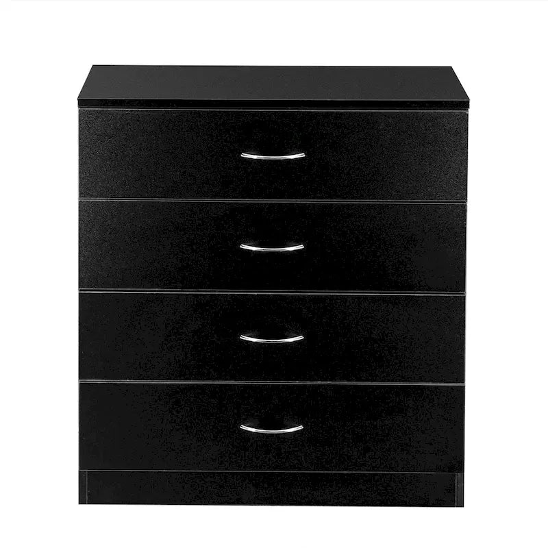 White / Black 4-Drawer Dresser, Modern Style, Single Use