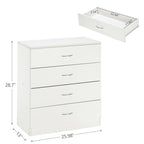White / Black 4-Drawer Dresser, Modern Style, Single Use
