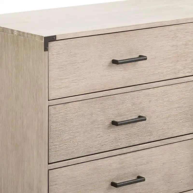 Clay 6-Drawer Dresser, Modern Wirebrush Style, 1-Person