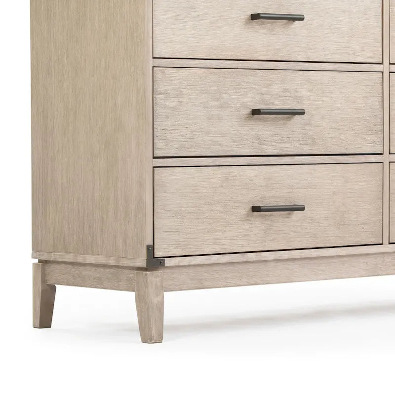 Clay 6-Drawer Dresser, Modern Wirebrush Style, 1-Person