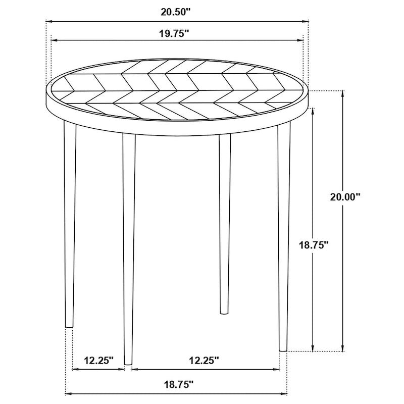 Natural Mango & Black Round Wood Top Side Table, 1-Person Use