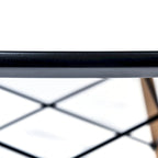 Clear / Black / White MDF Round Dining Table for 4 – Mid-Century Style