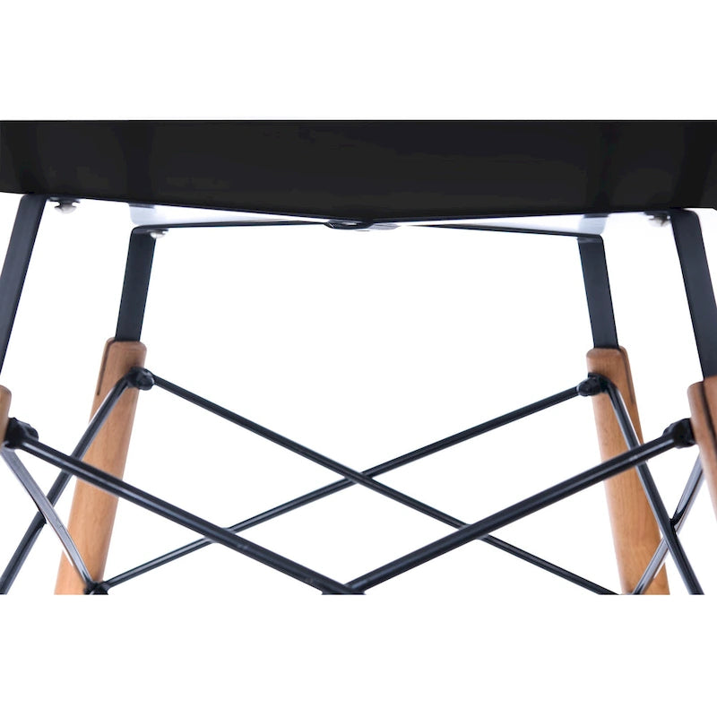 Clear / Black / White MDF Round Dining Table for 4 – Mid-Century Style