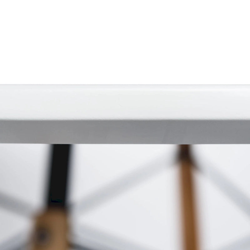 Clear / Black / White MDF Round Dining Table for 4 – Mid-Century Style