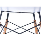 Clear / Black / White MDF Round Dining Table for 4 – Mid-Century Style