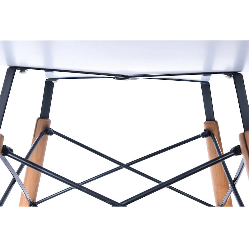 Clear / Black / White MDF Round Dining Table for 4 – Mid-Century Style