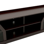 Espresso 71" Wide Entertainment Center with Glass Doors, Open Shelves – 1 Person Assembly