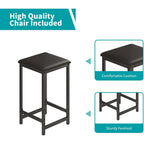 Black Bar Table Set with 2 Stools, 3-Shelf Storage, Counter Height, Seats 2
