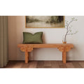 Natural Wood Carved Bench, Single Seat