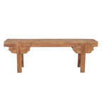 Natural Wood Carved Bench, Single Seat