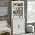 White Modern Farmhouse 1-Drawer 2-Door Storage Cabinet, 2-Person Assembly