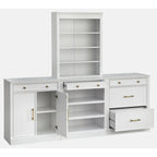 White Modern Farmhouse 1-Drawer 2-Door Storage Cabinet, 2-Person Assembly