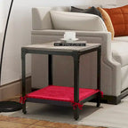 Square Side Table, Wood Top & Black Metal Base, 1-Person Use