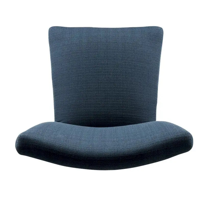 Chaise de salle à manger Parsons en tissu bleu uni avec pieds en bois noyer foncé