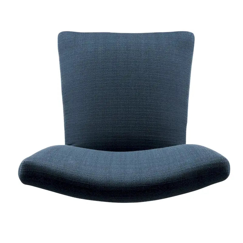 Chaise de salle à manger Parsons en tissu bleu uni avec pieds en bois noyer foncé
