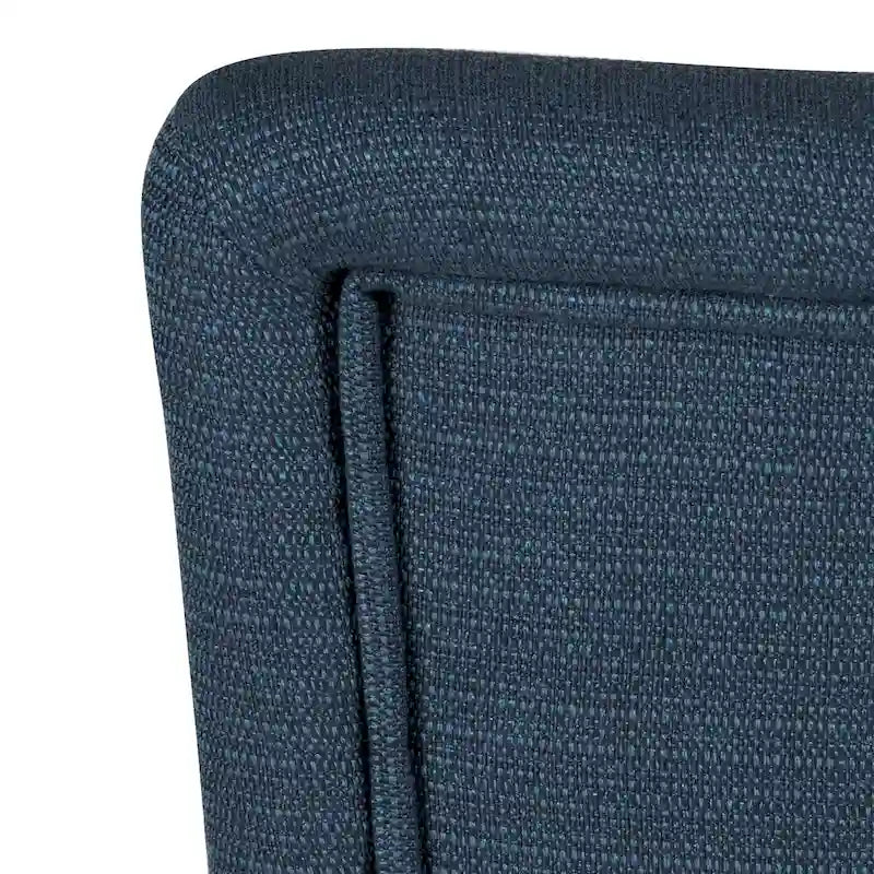 Chaise de salle à manger Parsons en tissu bleu uni avec pieds en bois noyer foncé