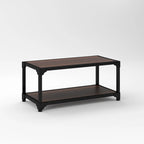 Black Metal & Walnut 3-Piece Industrial Coffee Table & End Table Set