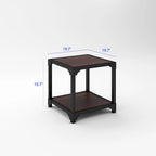Black Metal & Walnut 3-Piece Industrial Coffee Table & End Table Set