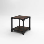 Black Metal & Walnut 3-Piece Industrial Coffee Table & End Table Set