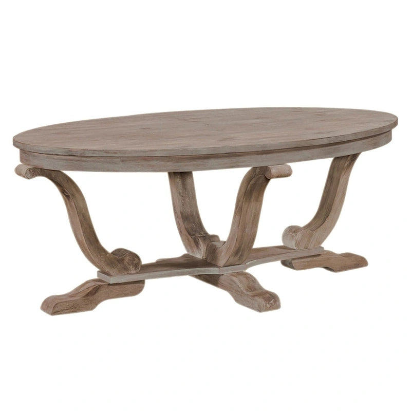 Stone White Wash Wood Veneer 3-Piece Table Set (1 Cocktail + 2 End Tables)
