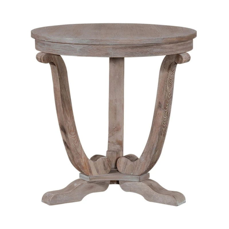 Stone White Wash Wood Veneer 3-Piece Table Set (1 Cocktail + 2 End Tables)