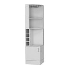 Corner Bar Cabinet with 2 Doors & 8 Cubbies – Walnut / Black / Smoky Oak / White / Light Grey / Dark Brown