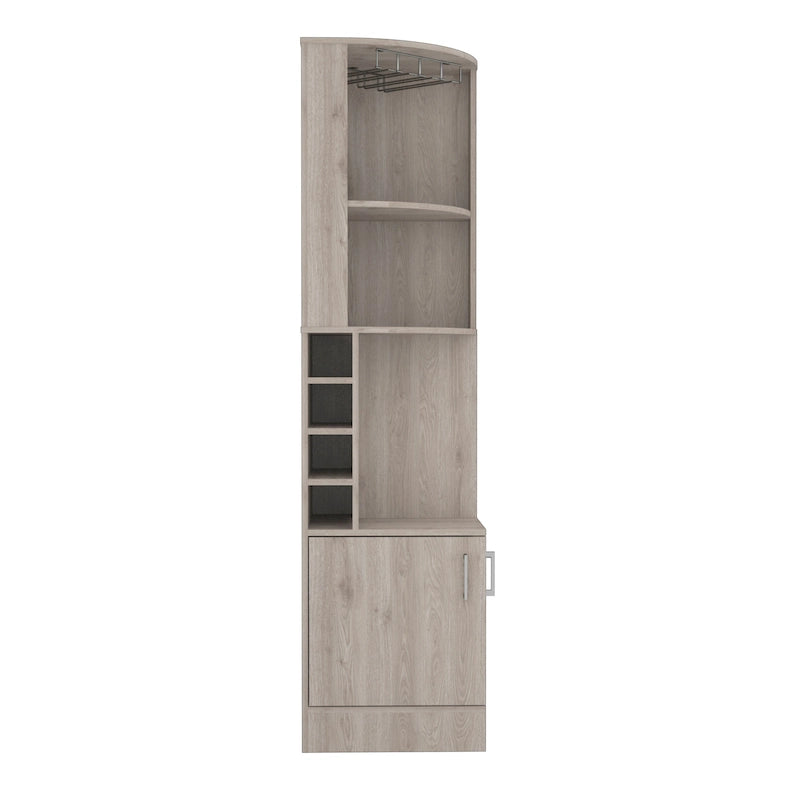 Corner Bar Cabinet with 2 Doors & 8 Cubbies – Walnut / Black / Smoky Oak / White / Light Grey / Dark Brown
