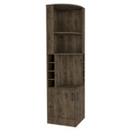 Corner Bar Cabinet with 2 Doors & 8 Cubbies – Walnut / Black / Smoky Oak / White / Light Grey / Dark Brown