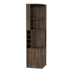 Corner Bar Cabinet with 2 Doors & 8 Cubbies – Walnut / Black / Smoky Oak / White / Light Grey / Dark Brown