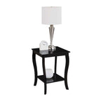 Square End Table with 2-Tier Shelf | Black / White / Espresso / Dark Grey | Single