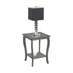 Square End Table with 2-Tier Shelf | Black / White / Espresso / Dark Grey | Single