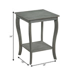 Square End Table with 2-Tier Shelf | Black / White / Espresso / Dark Grey | Single