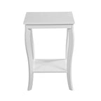 Square End Table with 2-Tier Shelf | Black / White / Espresso / Dark Grey | Single