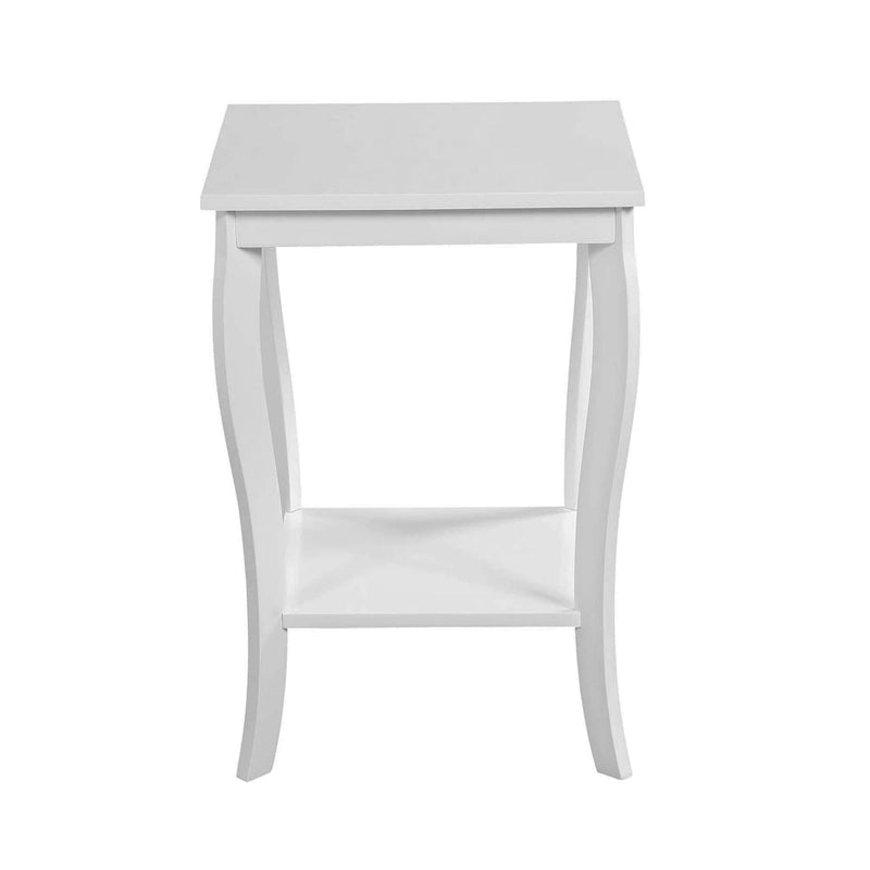 Square End Table with 2-Tier Shelf | Black / White / Espresso / Dark Grey | Single