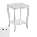 Square End Table with 2-Tier Shelf | Black / White / Espresso / Dark Grey | Single
